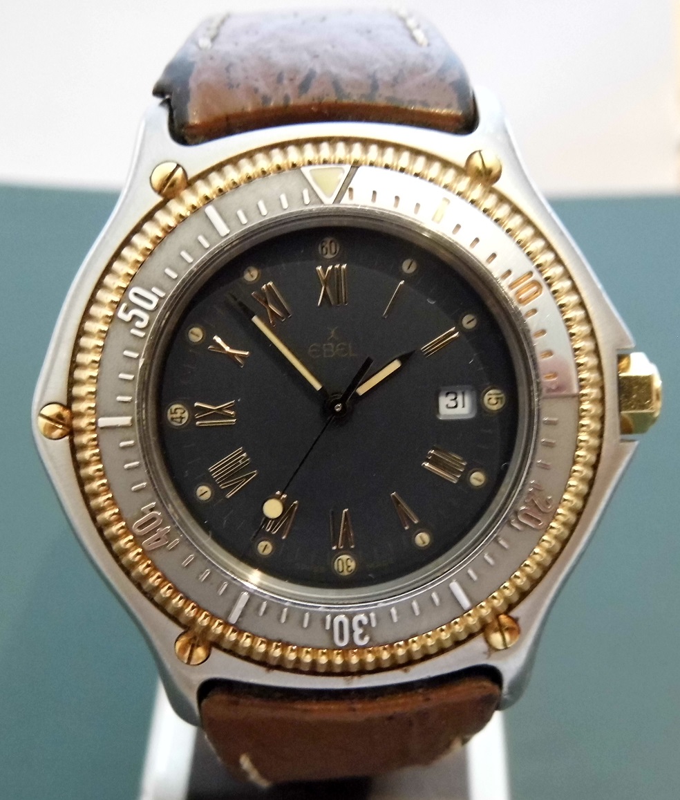 Ebel Discovery Diver, Grey Dial, Brown Leather Strap