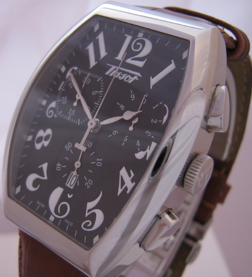 Tissot Porto Chronograph, Black Dial With Leather Strap