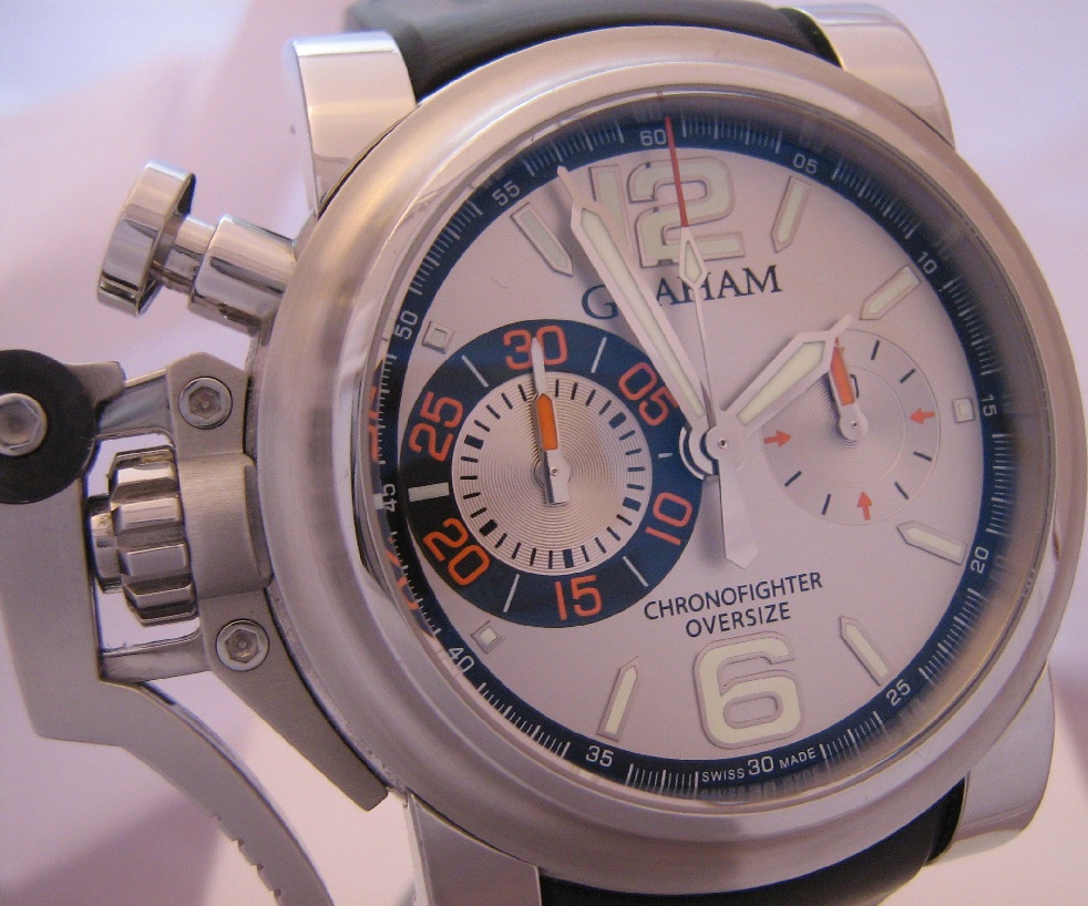Graham Chronofighter Oversize Ranger, Silver Dial, Rubber Strap
