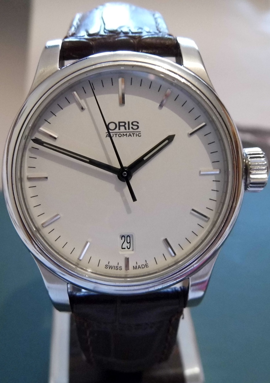 Oris Classic Date, White Dial, Brown Leather Strap