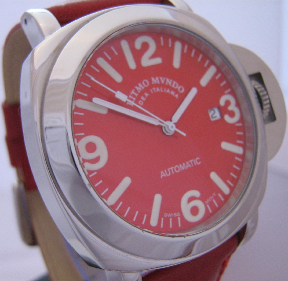 Ritmo Mvndo Ponte Automatic Watch, Red Dial, Red Strap