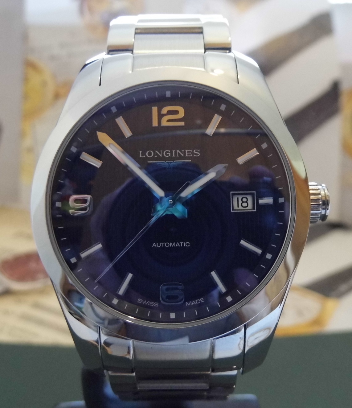 Longines Conquest Classic, Black Dial, Bracelet