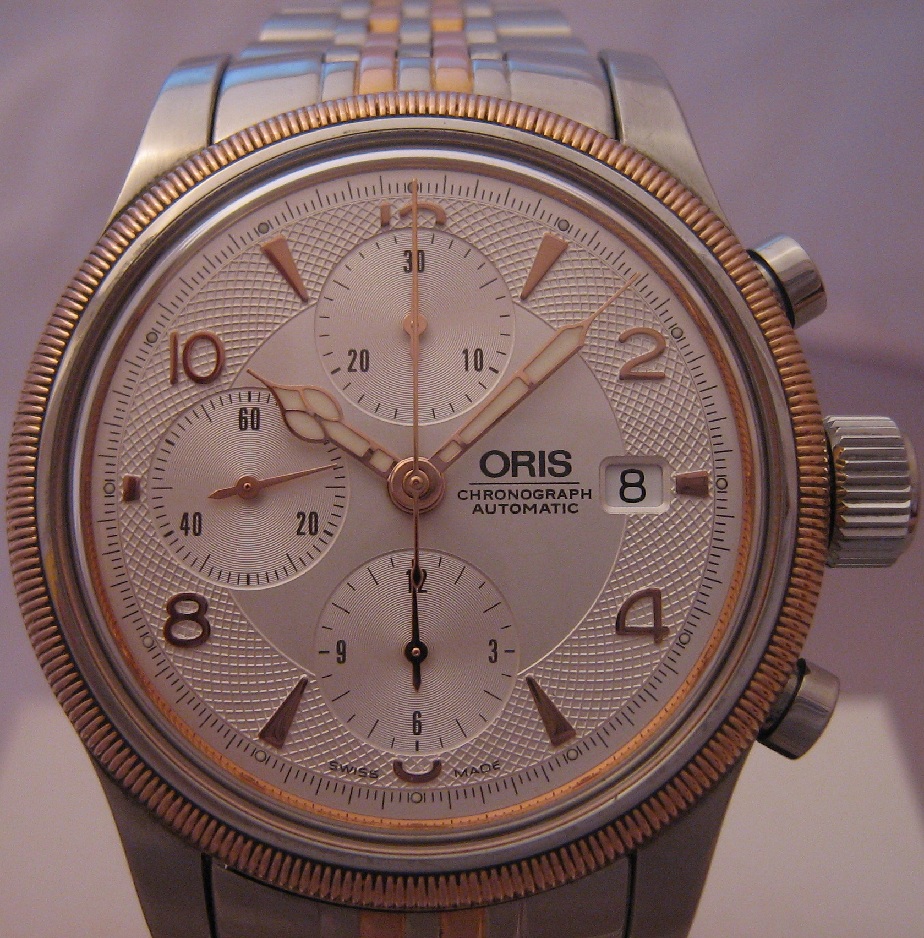 Oris Big Crown Chronograph, Silver Guilloche Dial, Steel Bracelet