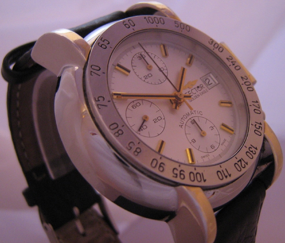 Sector Golden Eagle Chronograph, Silver Dial With Rubber Strap