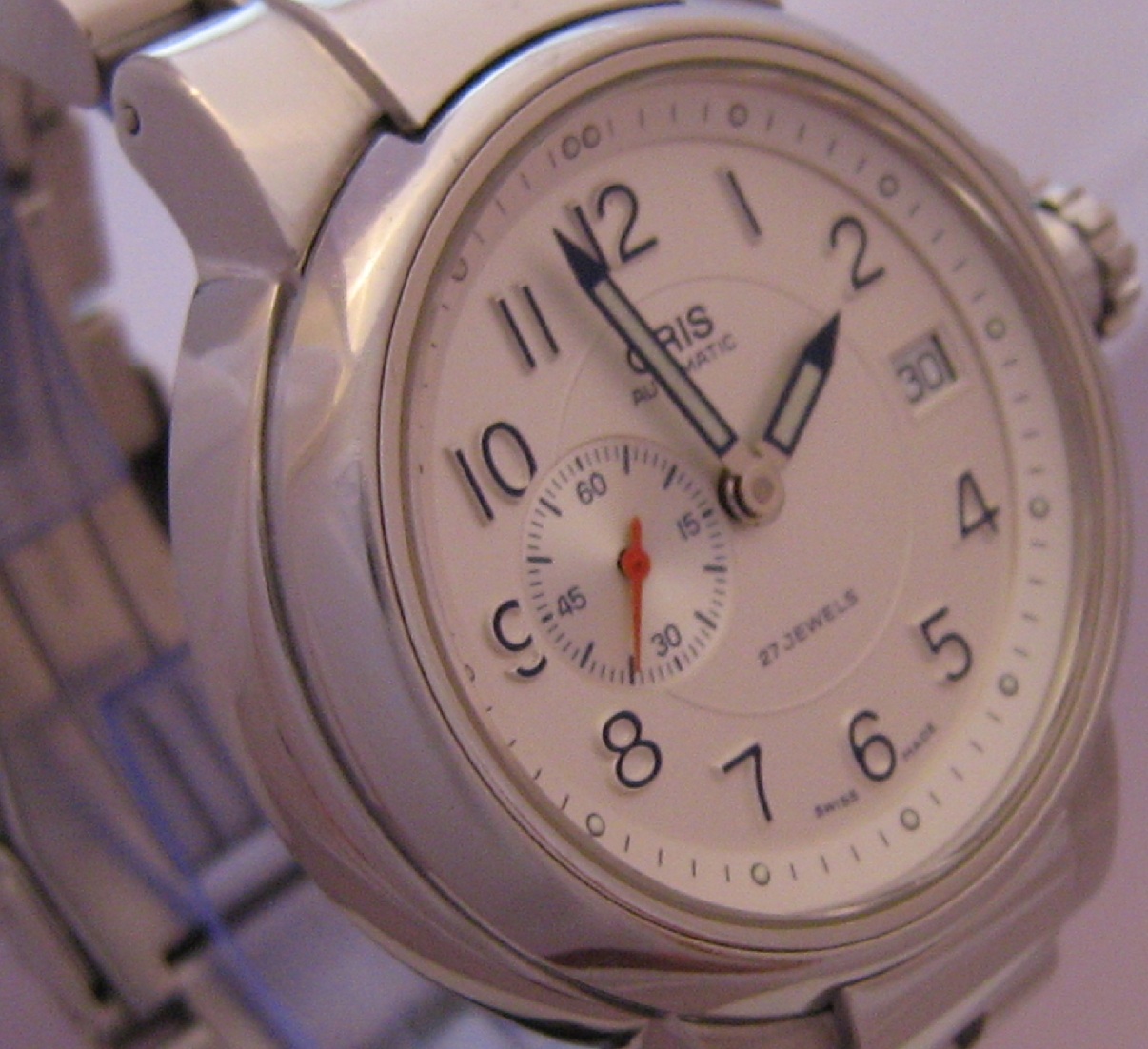 Oris Full Steel Small Seconds, White Dial With Steel Bracelet