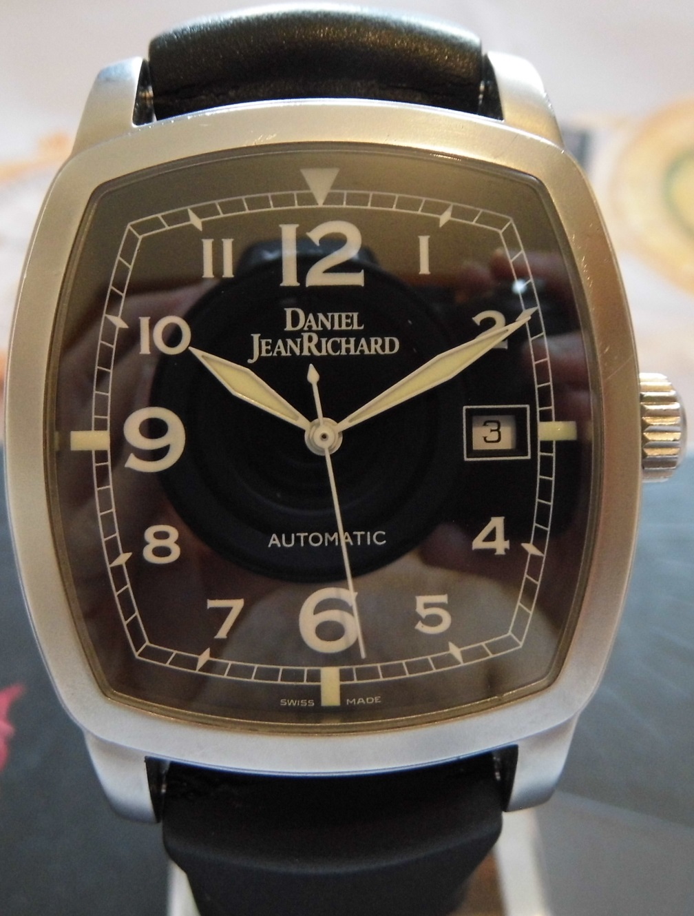 Daniel JeanRichard TV Screen, Black Dial, Rubber Strap