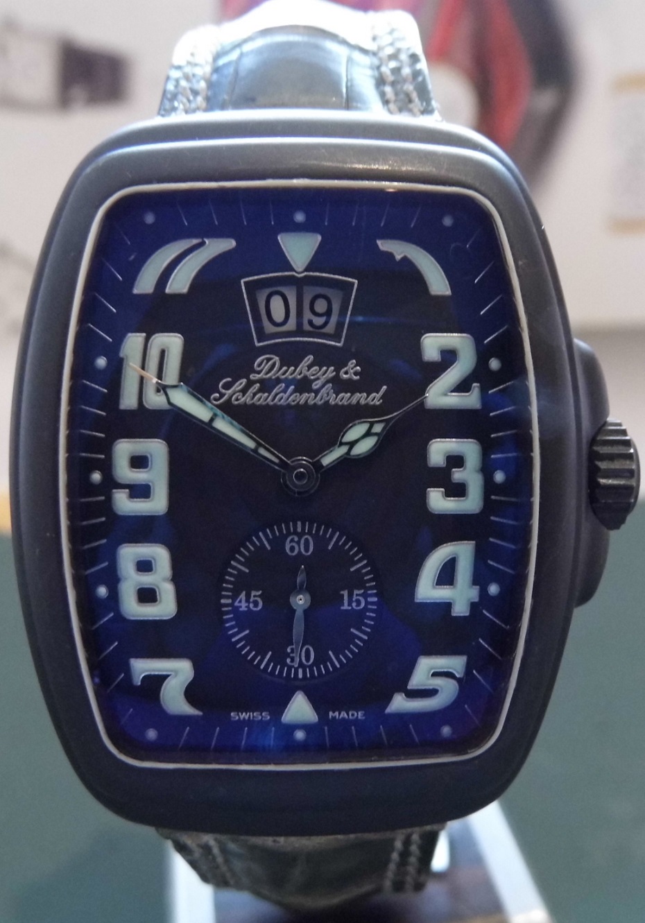 Dubey & Schaldenbrand Aquadyn Militaire, Black Dial With Leather Strap