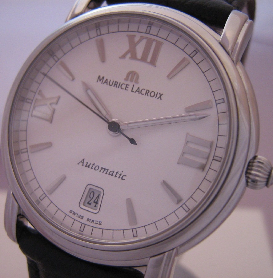 Maurice Lacroix Pontos Automatic, White Dial With Leather Strap