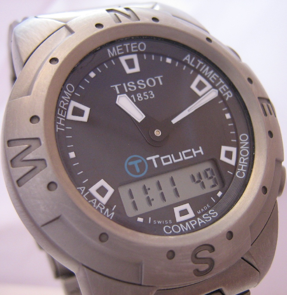 Tissot T Touch Titanium, Black Dial With Titanium Bracelet