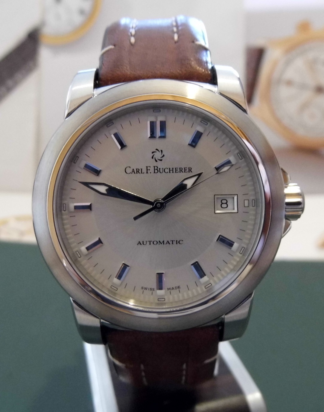Carl F. Bucherer Patravi Autodate, Silver Dial, Leather Strap