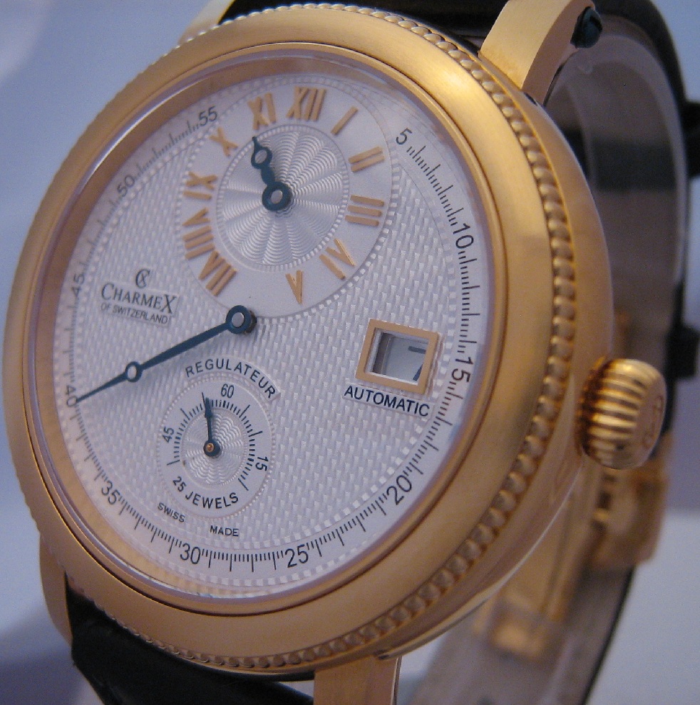 Charmex Jubile Regulateur, Silver Dial With Leather Strap