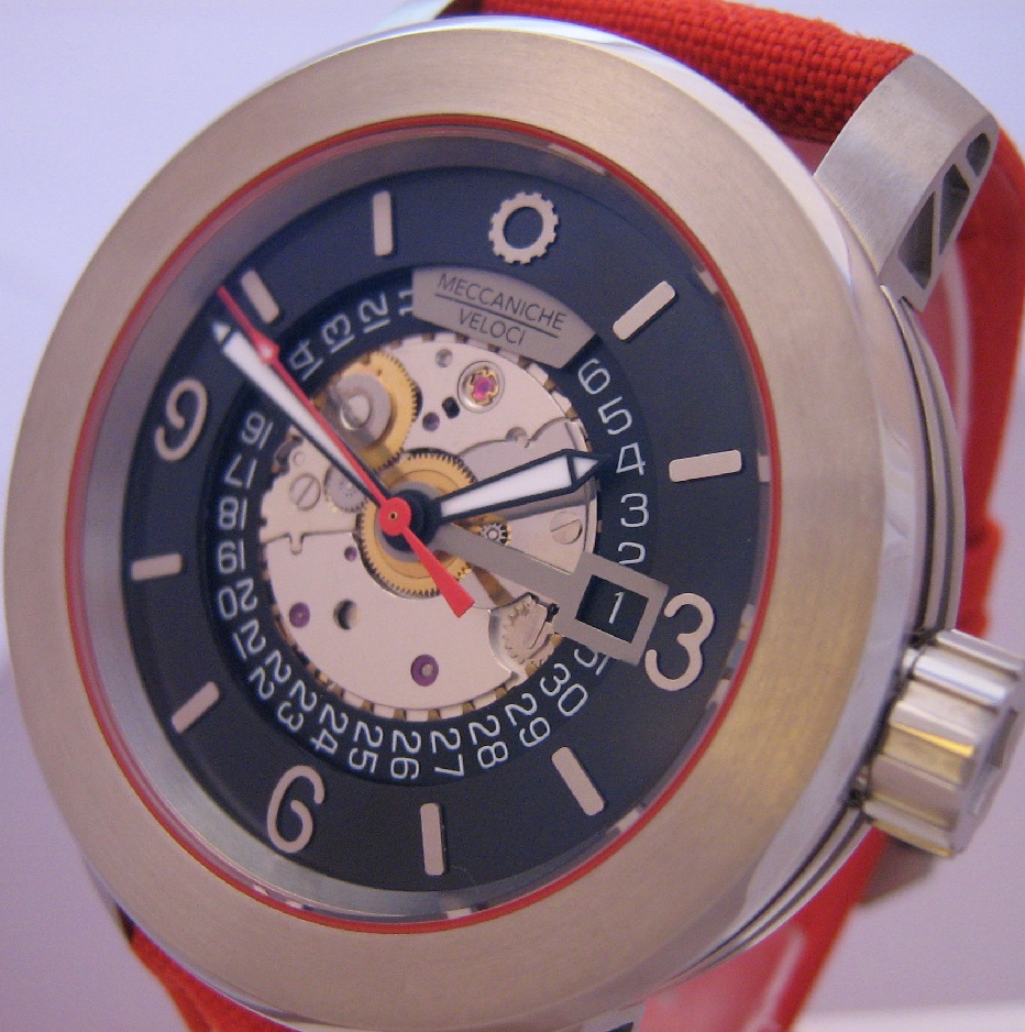 Meccaniche Veloci Ace Cafe, Black Dial With Red Cordura Strap