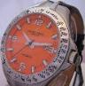 Jacques Lemans Tornado Automatic, Orange Dial With Leather Strap
