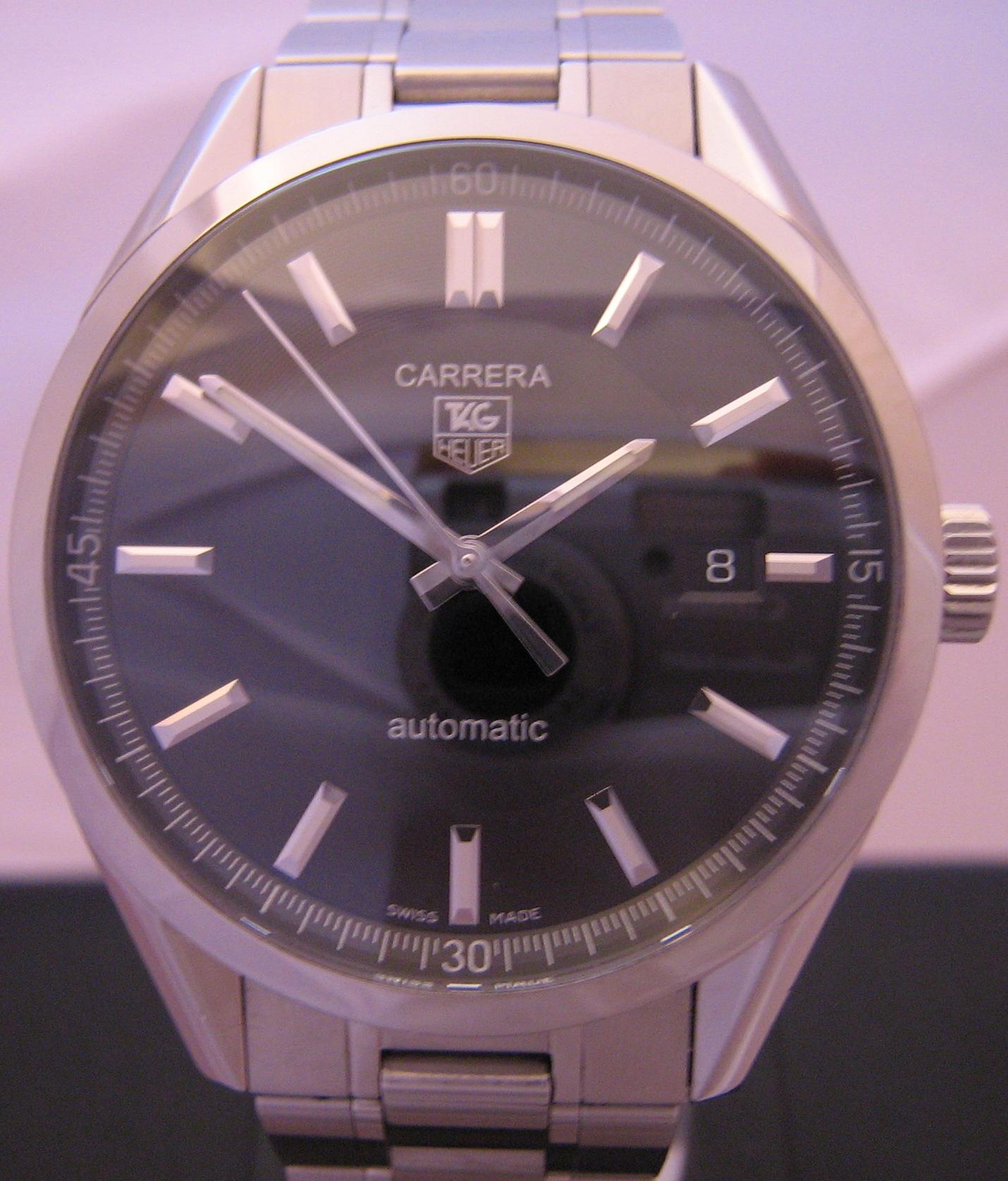 Tag Heuer Carrera Automatic Watch, Black Dial With Stainless Steel Bracelet