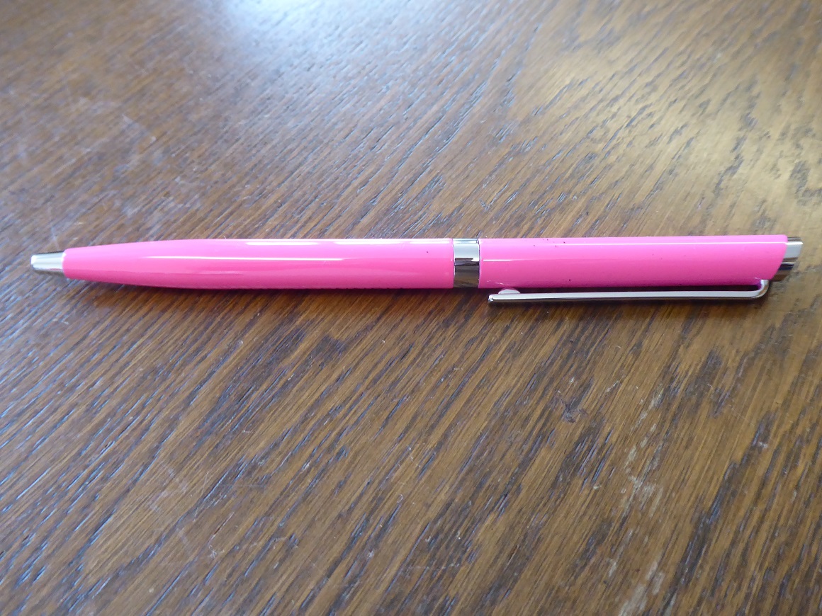 A Theo Fennell Pink Enamel & Stainless Steel Pen