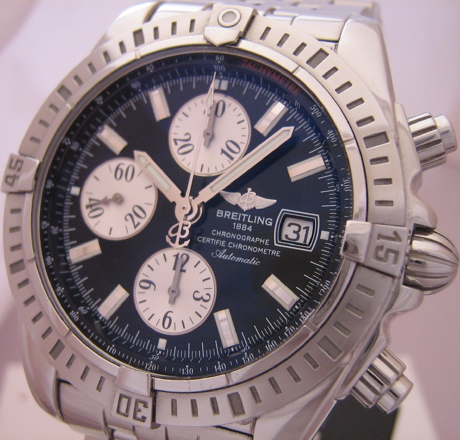 Breitling Chronomat Evolution, Black Dial, Steel Bracelet