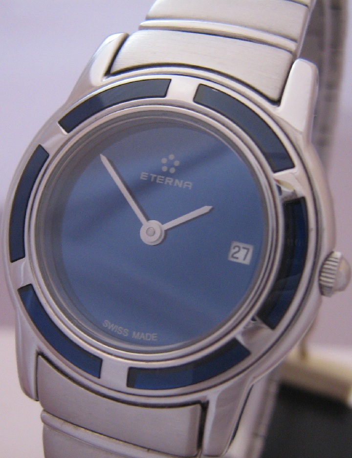 Eterna Galaxis Ladies, Blue Dial, Stainless Steel Bracelet