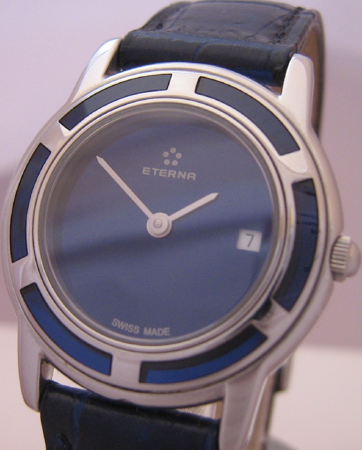 Eterna Galaxis Ladies, Blue Dial With Leather Strap