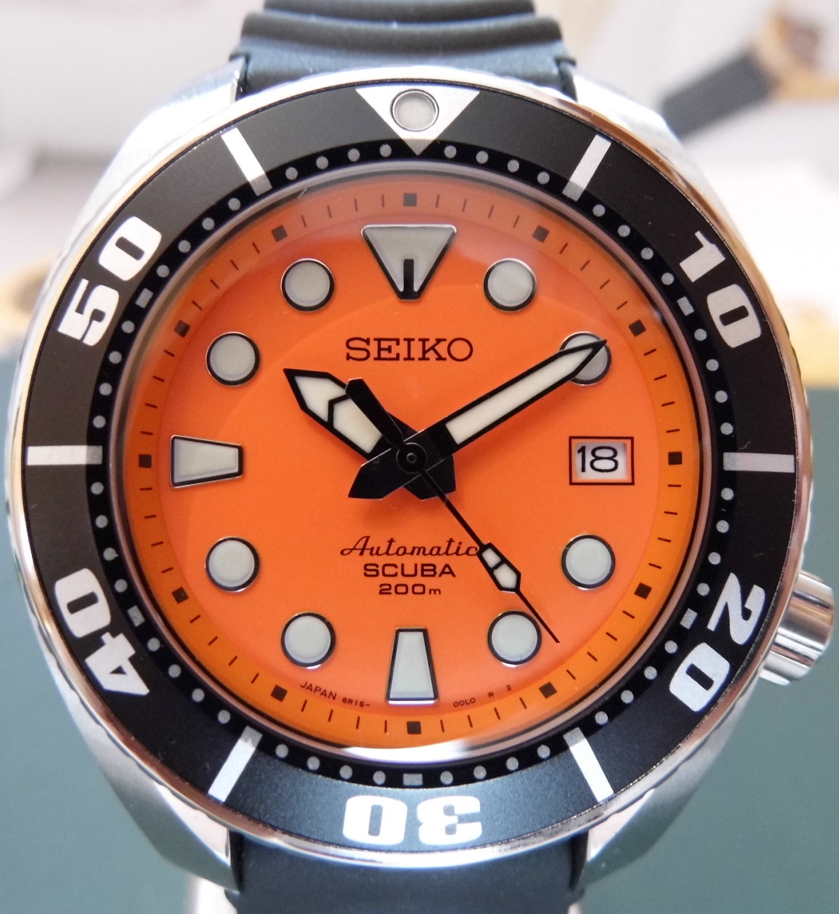 Seiko Scuba Prospex Sumo, Orange Dial, Rubber