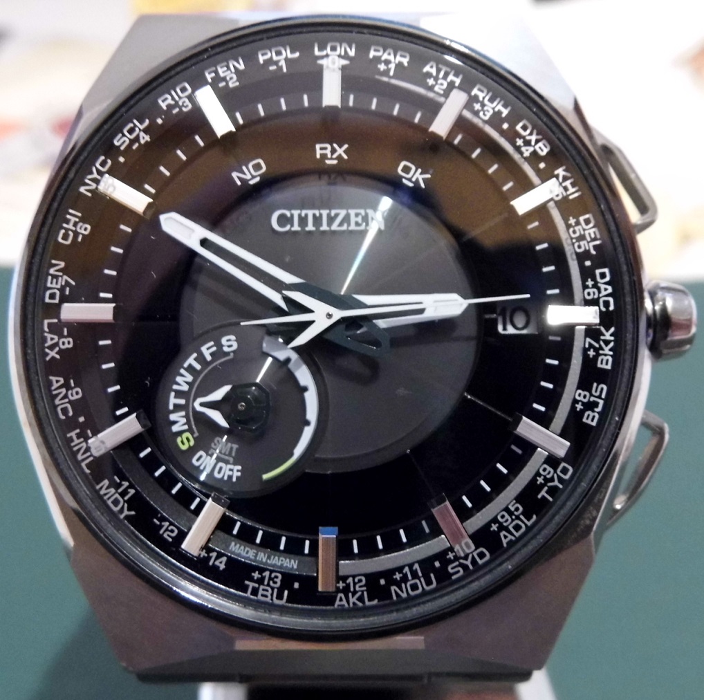 Citizen F100 Satellite Wave, Black Dial, Titanium Bracelet
