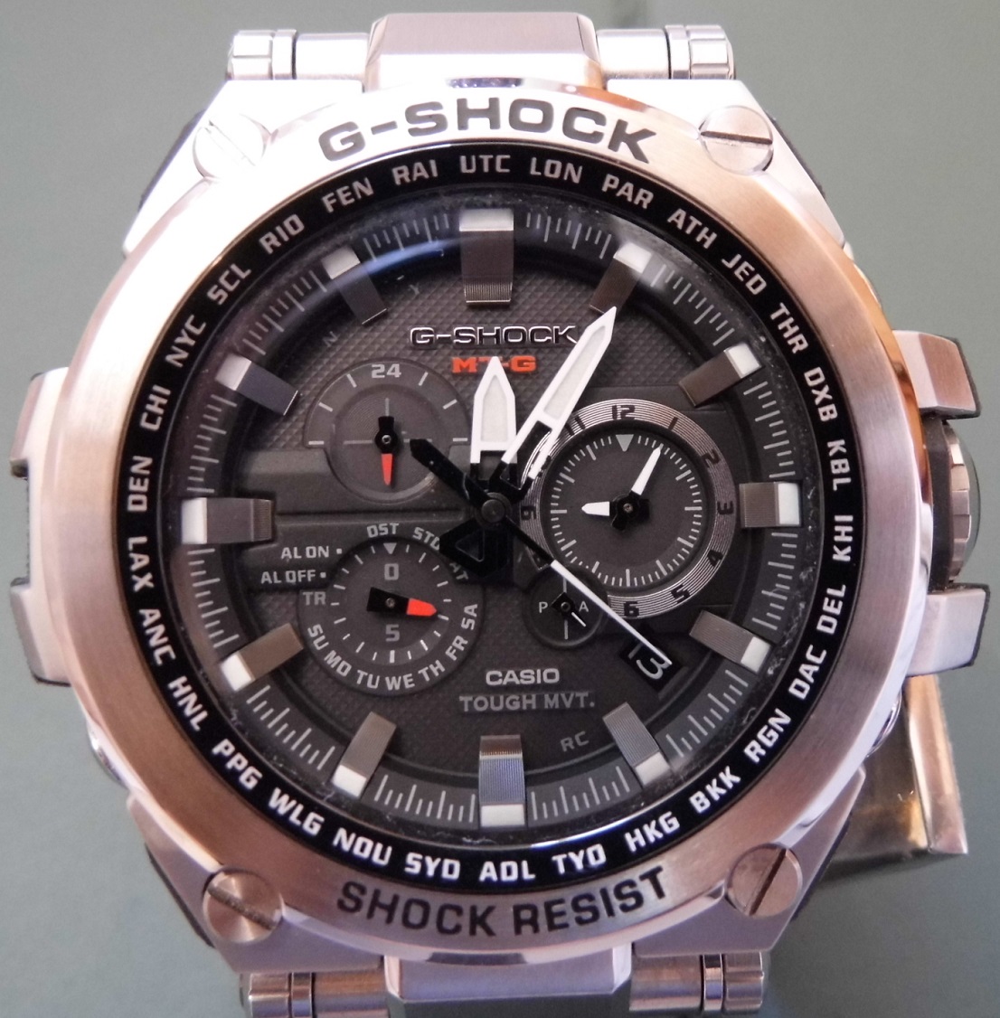 Casio G Shock MTGS1000D, Black Dial, Steel Bracelet