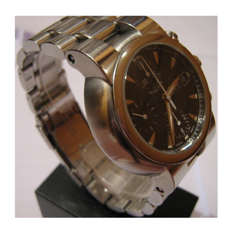 Used Oris TT1 Chronograph, Black Dial With Stainless Steel Bracelet