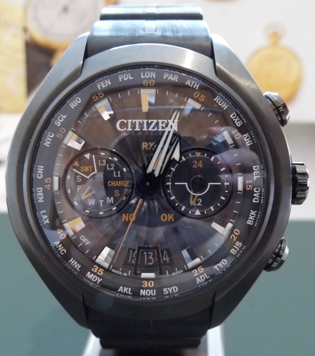 Citizen Eco Drive Satellite Wave-Air, Black Dial, Rubber Strap