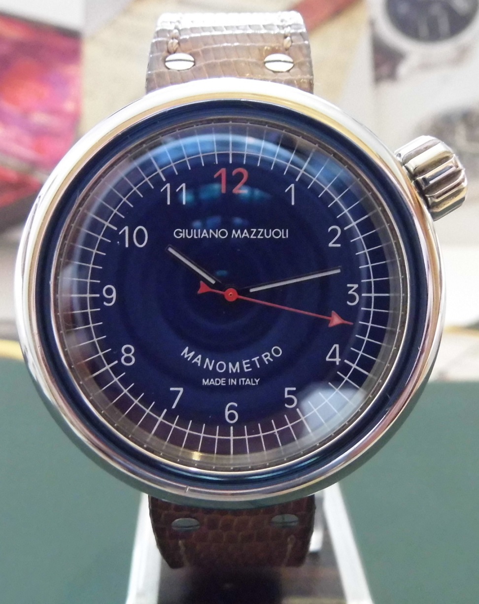 Giuliano Mazzuoli Manometro, Blue Dial, Brown Leather Strap
