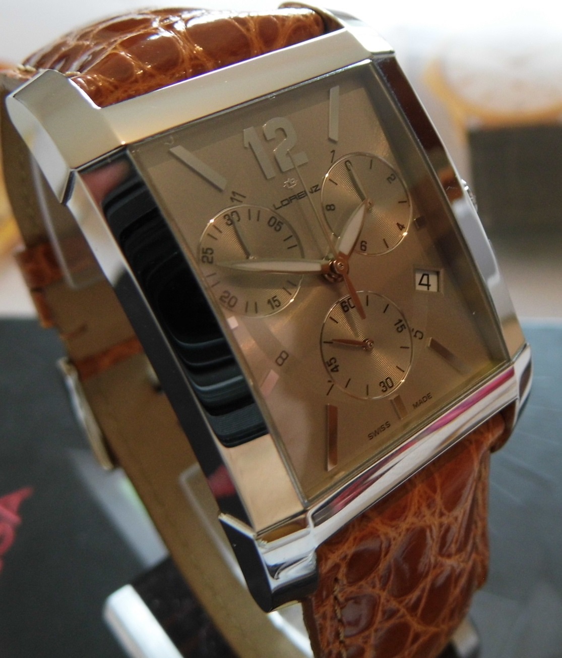 Lorenz Portoro Chronograph, Silver Dia, Leather Strap