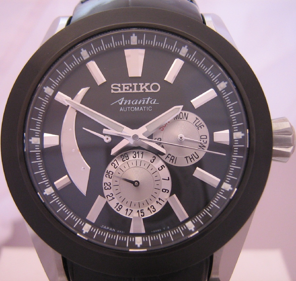 Seiko Ananta Multi Hand, Black Dial With Leather Strap