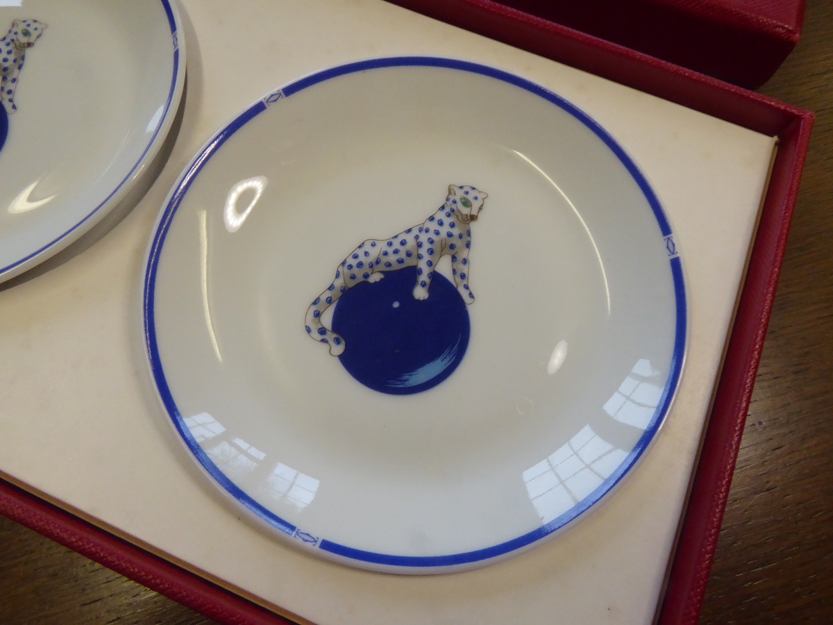 Cartier Limoges Panther Porcelain Trinket Dishes