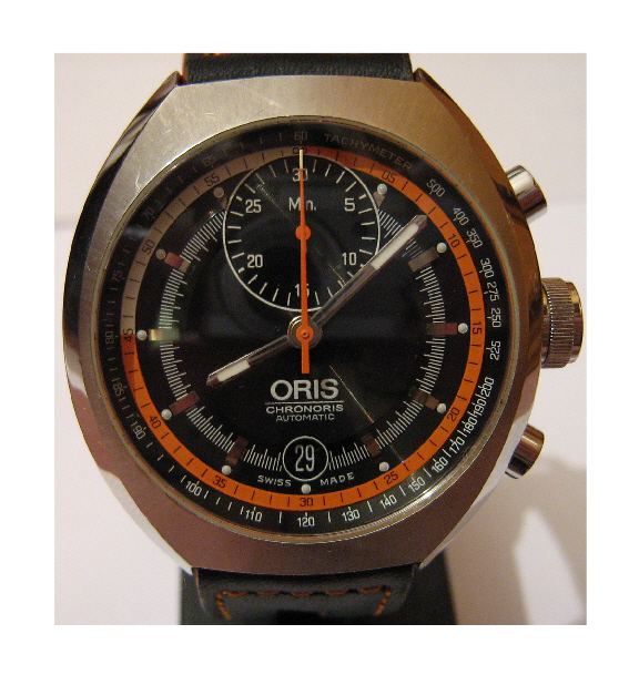 Used Oris Chronoris, Black Dial With Leather Strap & Steel Bracelet