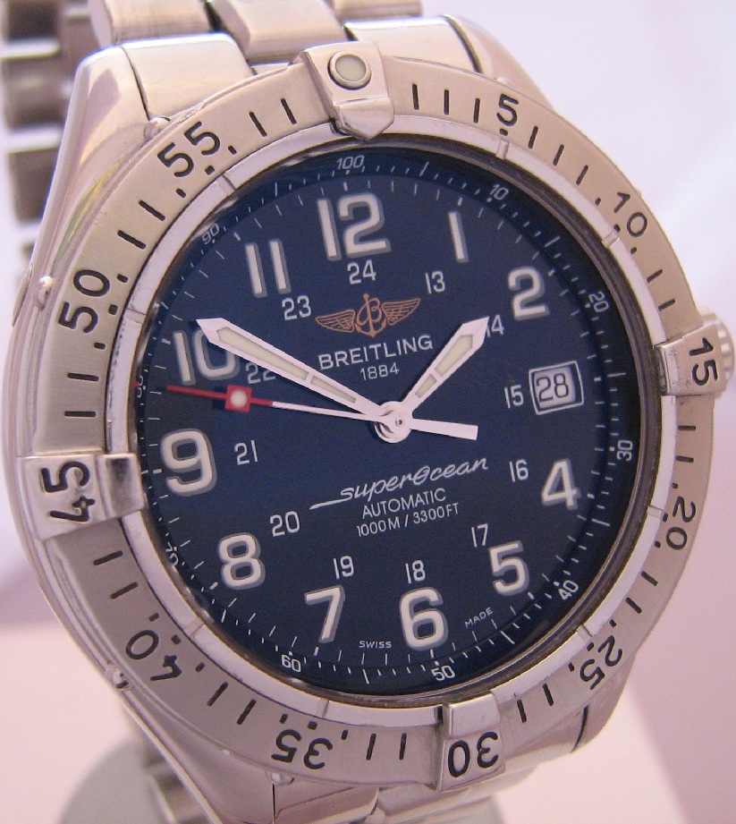 Breitling Superocean Automatic, Black Dial, Stainless Steel Bracelet