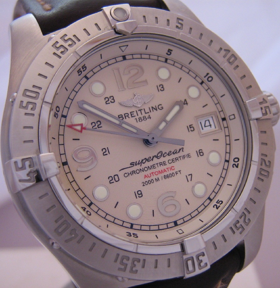 Breitling SuperOcean Steelfish, Silver Dial With Leather Strap