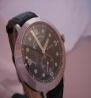 Eberhard & Co Postillon 8 Jours Handwinding Watch, Black Dial With Leather Strap