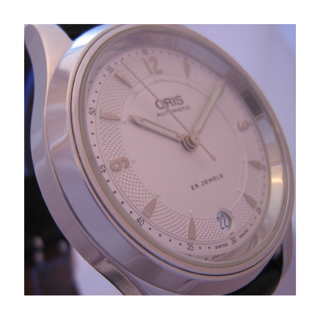 Oris Modern Classic Watch, White Dial With Black Leather Strap