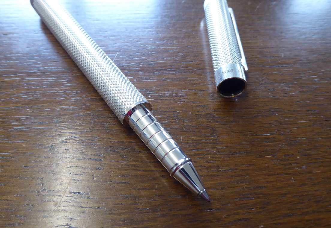 A Tiffany & Co Diamond Point Silver Rollerball Pen 