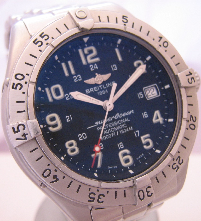 Breitling Superocean Professional, Black Dial With Bracelet, Rubber & Leather Straps