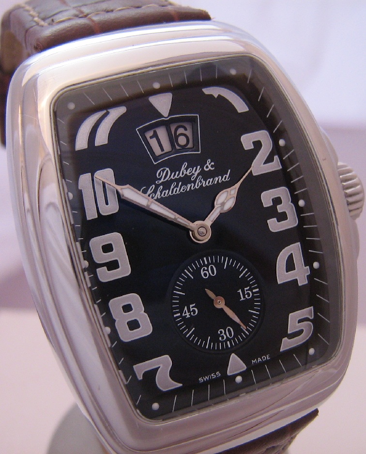 Dubey & Schaldenbrand Aquadyn, Black Dial With Leather Strap