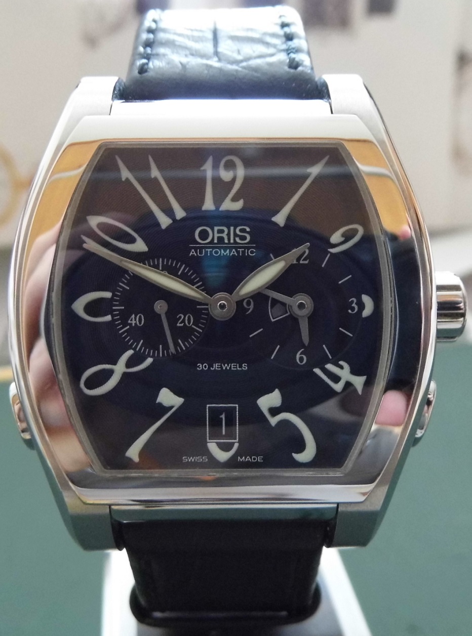 Oris Miles Worldtimer, Black Dial, Leather Strap