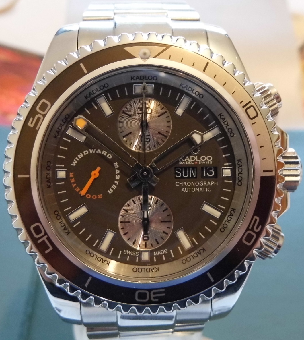 Kadloo Windward Master Chronograph, Brown Dial, Steel Bracelet