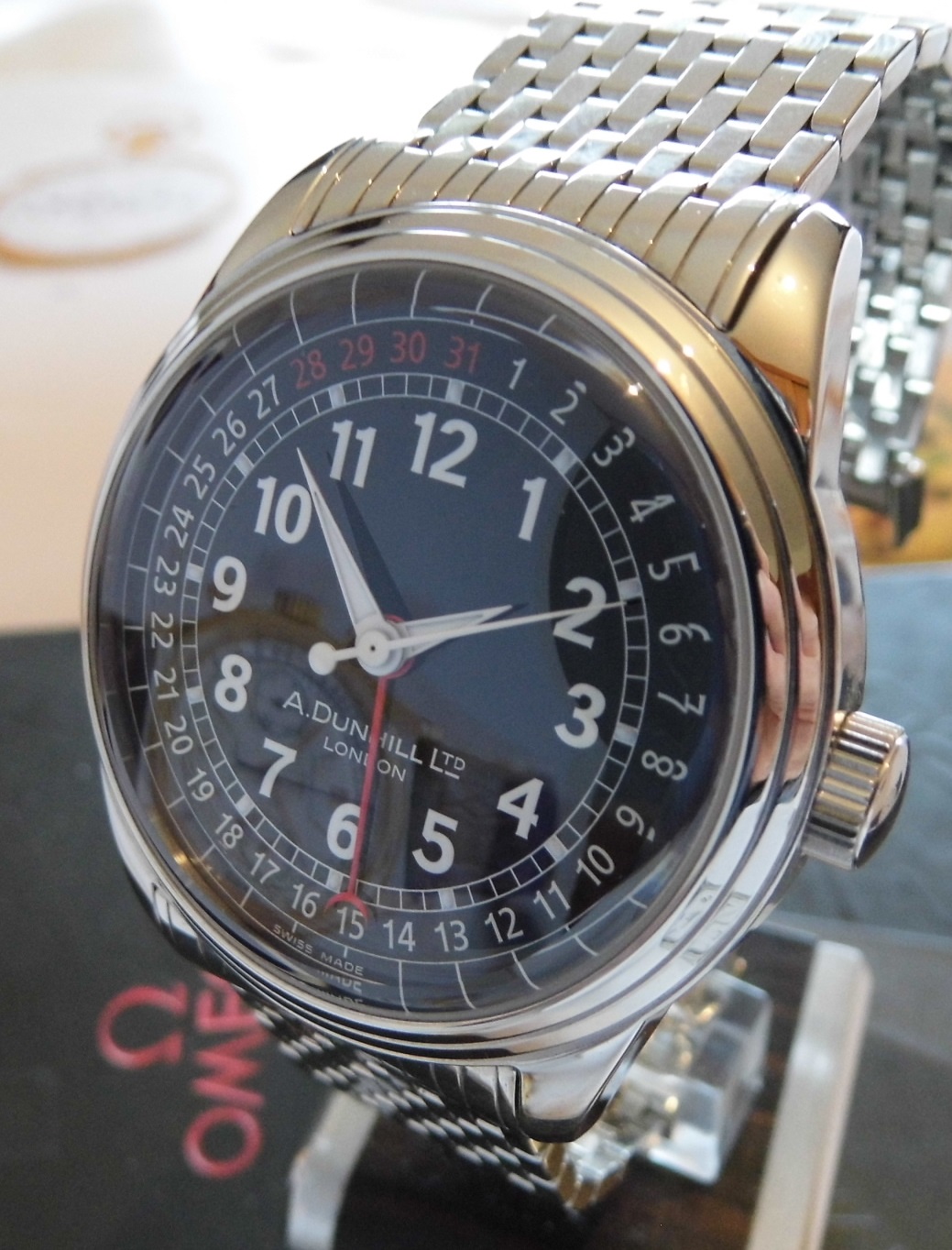 Dunhill A-Centric Automatic, Black Dial, Steel Bracelet