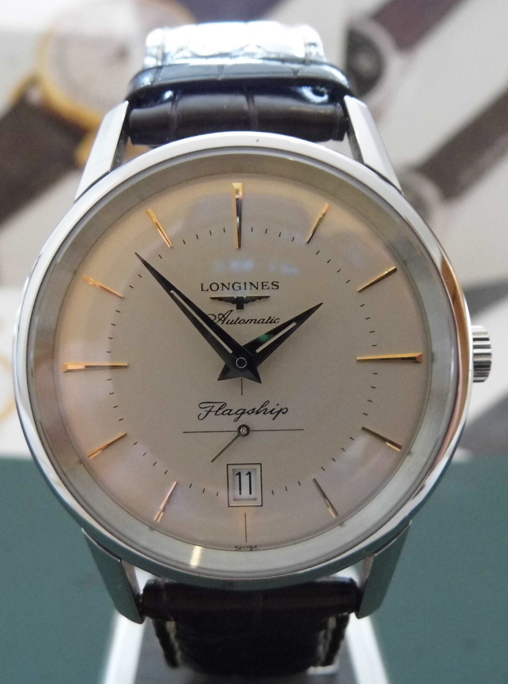 Longines Flagship Heritage, Silver Dial, Leather Strap