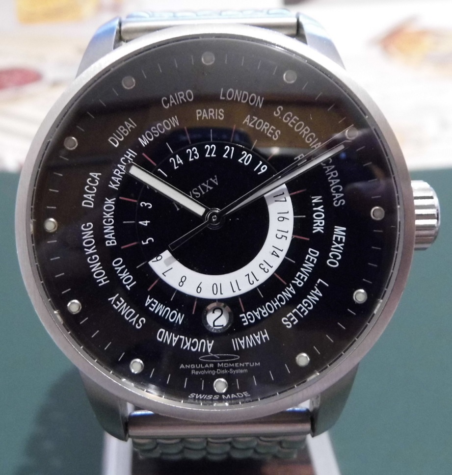 Angular Momentum Axis VII Globe, Black Dial, Bracelet