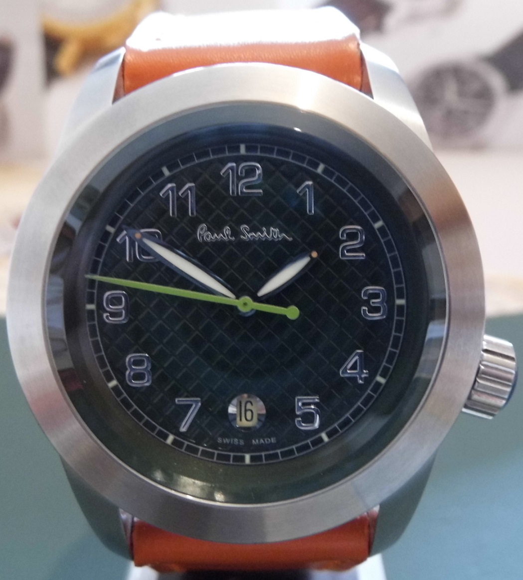 Paul Smith Swiss Quartz, Black Dial, Leather Strap