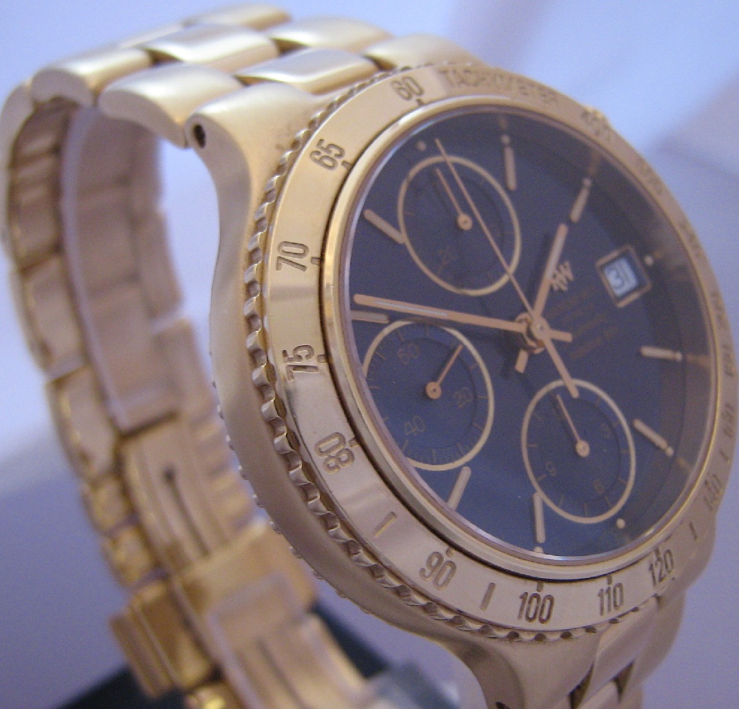 Raymond Weil Amadeus Chronograph, Blue Dial With Gold Bracelet 