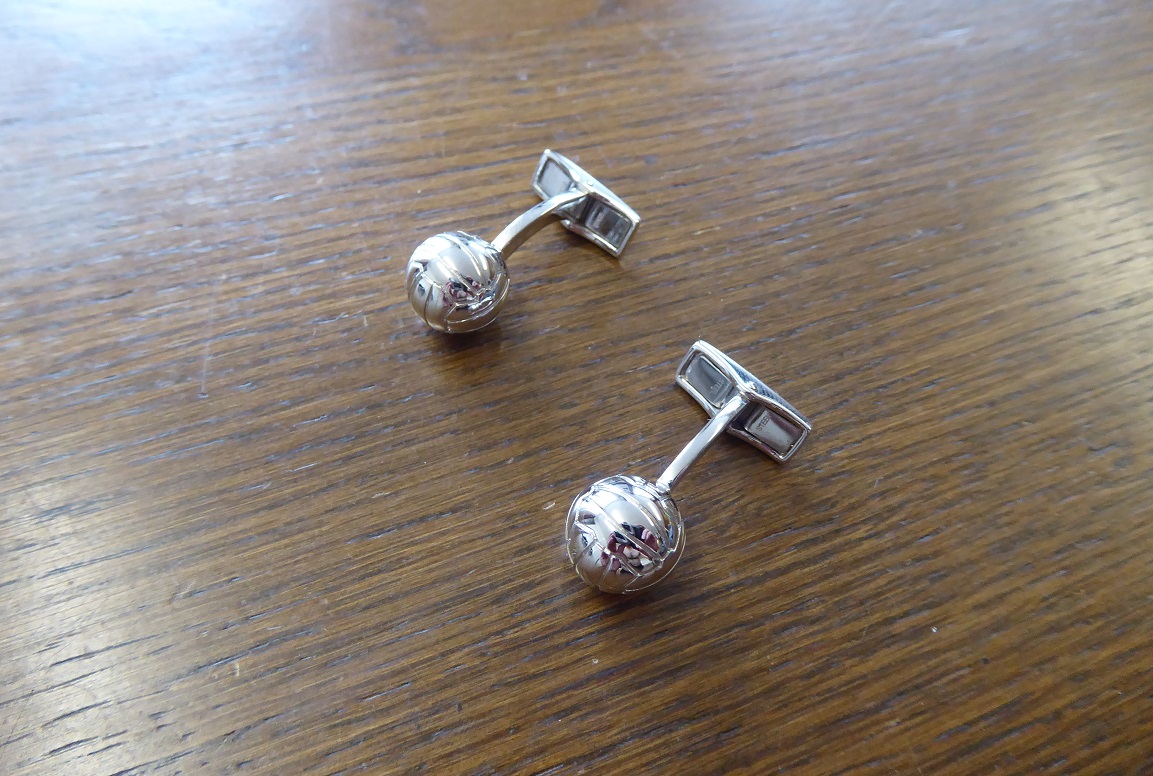 Alfred Dunhill Stainless Steel Football Cufflinks