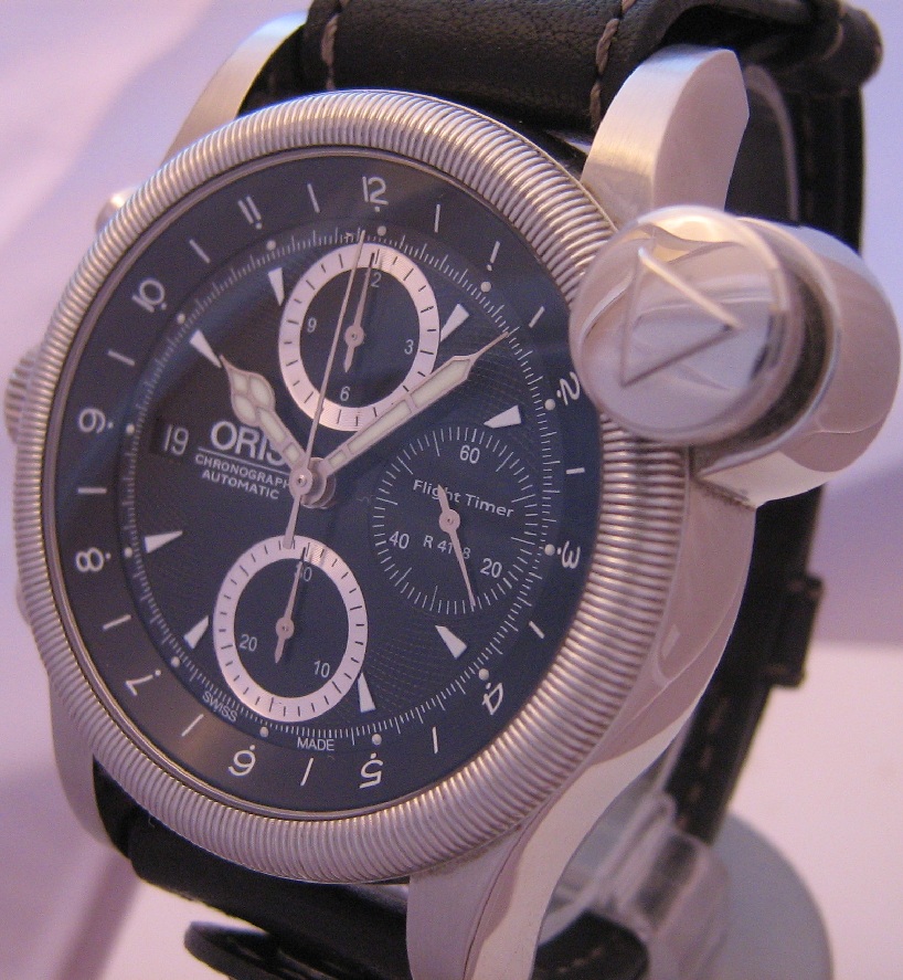 Oris Flight Timer R4118 Ltd Edition, Black Dial, Brown Leather Strap