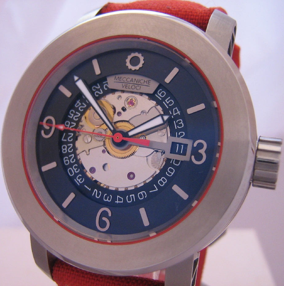 Meccaniche Veloci Ace Cafe, Black Dial With Red Cordura Strap