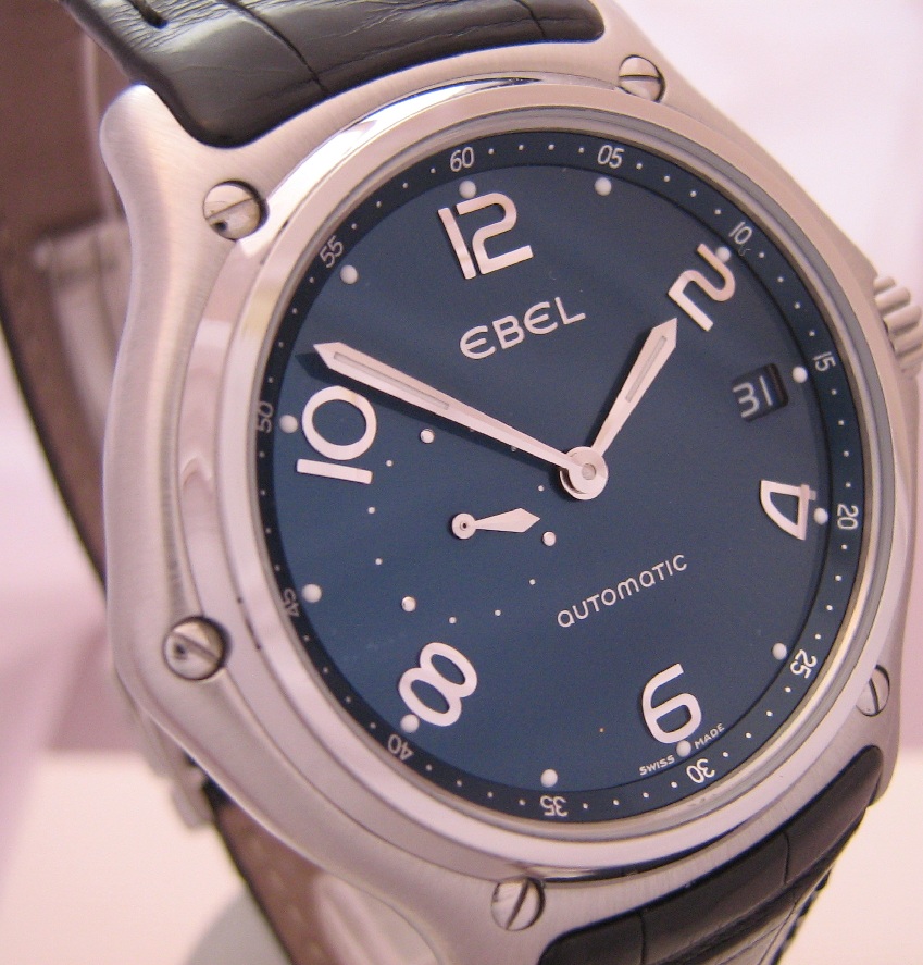Ebel 1911 Senior Automatic Watch, Blue Dial With Leather Strap